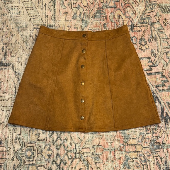 Persun Dresses & Skirts - Stylish Button-Front Mini Skirt in Brown